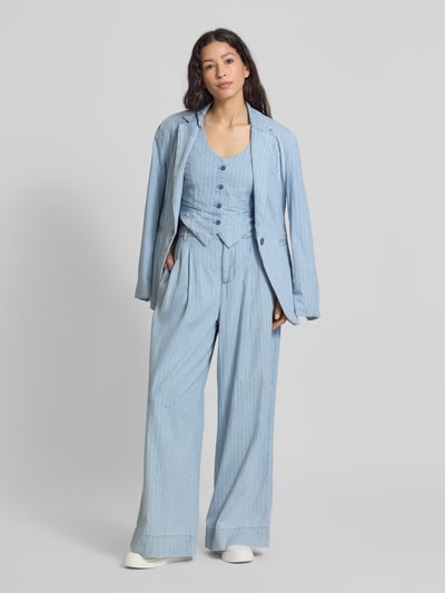 Liu Jo White Żakiet o kroju relaxed fit z kołnierzem z połami model ‘GIACCA’ Jasnoniebieski 1