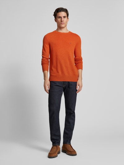 Tommy Hilfiger Wollpullover mit Logo-Stitching Orange 1