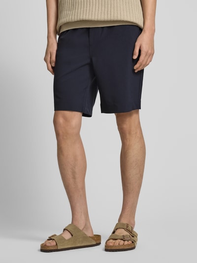 Casual Friday Korte regular fit broek met elastische band, model 'Samos' Marineblauw - 4