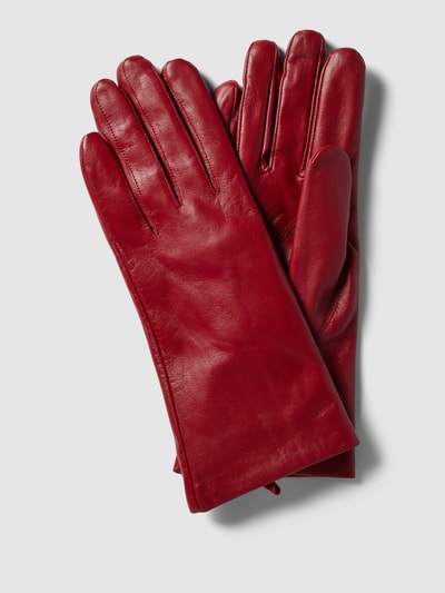 Weikert-Handschuhe Rękawiczki skórzane ze skóry jagnięcej nappa w kolorze granatowym Ciemnoczerwony 1