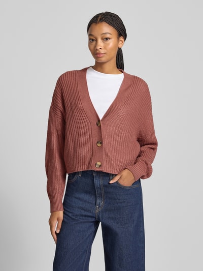 Only Regular Fit Strickjacke mit überschnittenen Schultern MODELL 'CAROL' Mauve 4