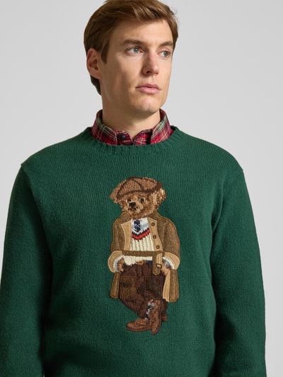 Polo Ralph Lauren Strickpullover aus Wolle-Kaschmir-Mix mit Rundhalsausschnitt Dunkelgruen 3