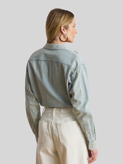 Lauren Ralph Lauren regular fit jeansblouse van puur katoen Jeansblauw gemêleerd - 5