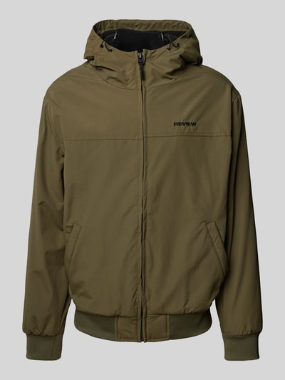 REVIEW Blouson met steekzakken, model 'BASIC' Olijfgroen - 1