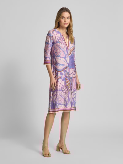 Christian Berg Woman Selection Knielanges Kleid mit Tunikakragen Mauve 1