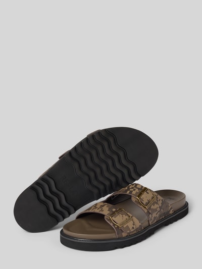 Replay Sandalen met labeldetail, model 'HALLAN MILITARY' Kaki - 4
