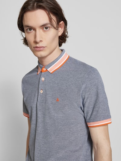 Jack & Jones Slim Fit Poloshirt mit Logo-Stitching Modell 'PAULOS' Marine 3