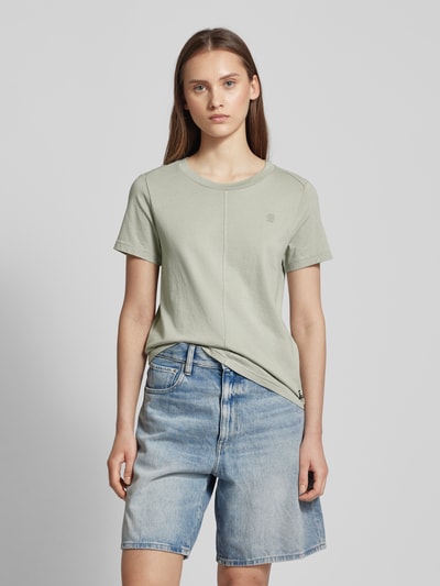 G-Star Raw T-shirt met labeldetails, model 'Front seam Rietgroen - 4