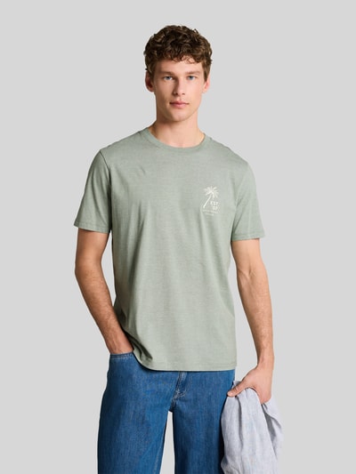 Tom Tailor Denim męski t-shirt o kroju regular fit z czystej bawełny Miętowy 4