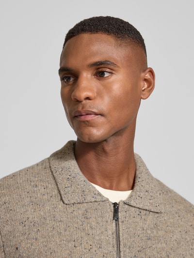 Christian Berg Men Cardigan met tweewegritssluiting Taupe - 3