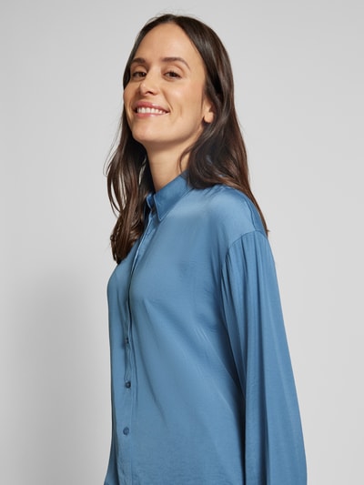 MSCH Copenhagen Regular fit overhemdblouse met kentkraag, model 'Sandelina' Rookblauw - 3