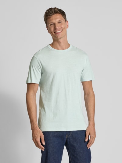 BOSS Orange T-shirt met labelprint, model 'Tegood' Lichtblauw - 4