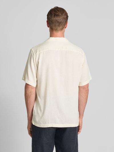 SELECTED HOMME Regular fit vrijetijdsoverhemd van een mix van lyocell en linnen, model 'REGNOA' Offwhite - 5