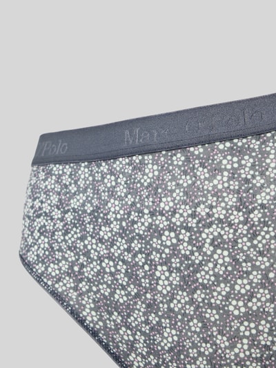 Productfoto, slip uit mix van katoen en elastaan in paars-wit met fijn bloemmotief, set van 3 Slip uit katoenmix van Marc O'Polo, Dames