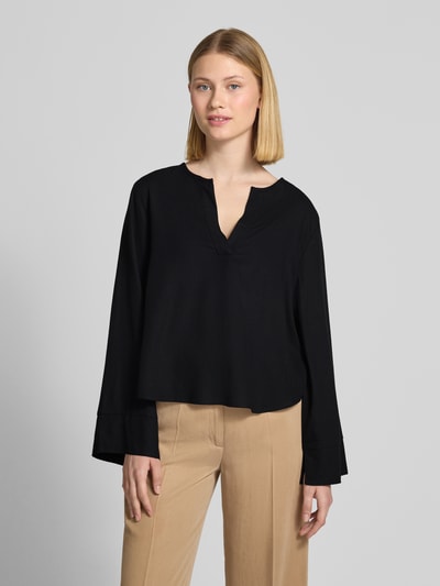 My Essential Wardrobe Blouseshirt met V-hals, model 'Dias' Zwart - 4
