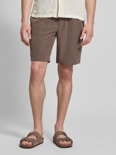 CK Calvin Klein Regular Fit Sweatshorts aus Modal-Mix Mittelbraun 4