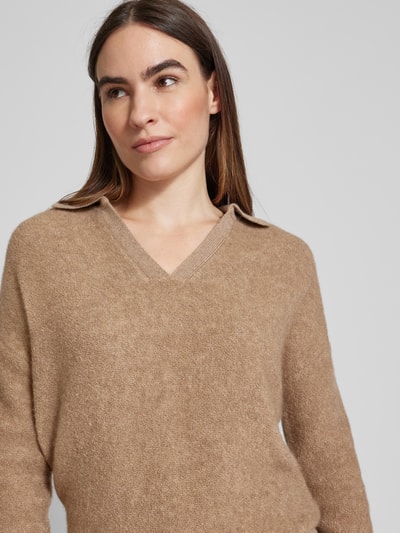 (The Mercer) N.Y. Strickpullover mit V-Ausschnitt Taupe 3