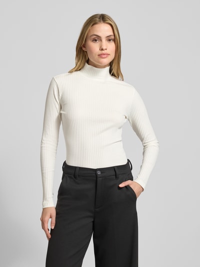 HUGO Slim fit turtleneck van katoenmix, model 'DRIZA' Offwhite - 4