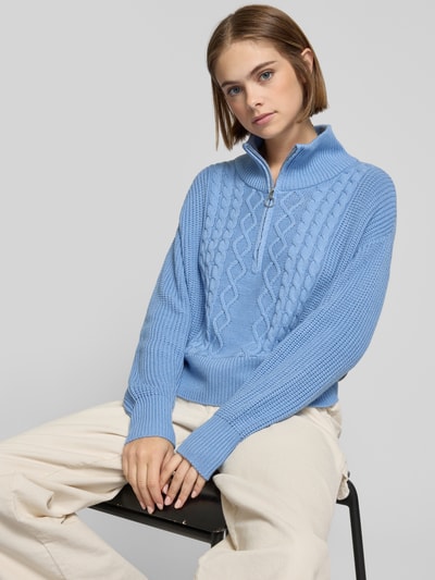 Only Oversized Troyer mit Strickmuster Modell 'DORITTA' Hellblau 3