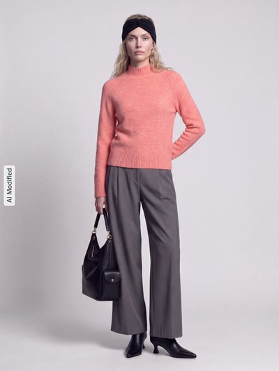 Pepe Jeans Regular Fit Pullover mit Woll-Anteil Modell 'ASHLEY PERKINS' Koralle 1