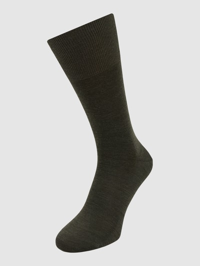 Falke Socken aus Schurwollmischung Modell 'Airport Sock' Dunkelgruen Melange 1