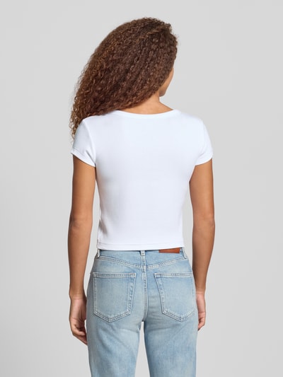 Calvin Klein Jeans T-Shirt mit Label-Badge Weiss 5