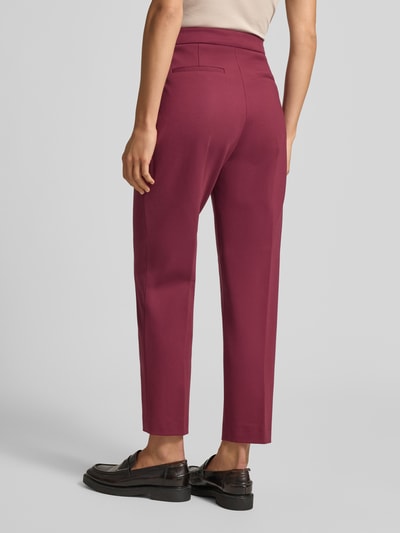 Jake*s Collection Spodnie w kant z mieszanki wiskozy Oberżynowy 5