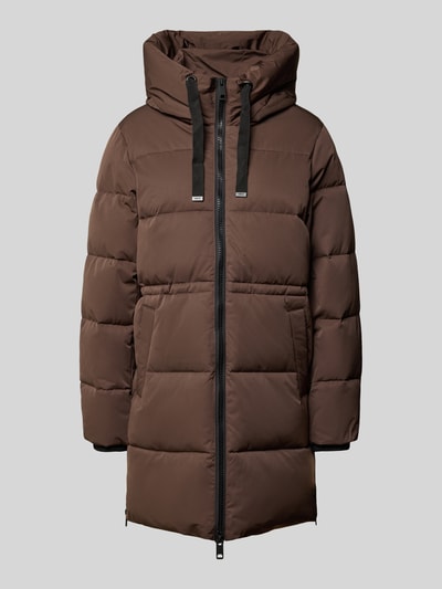 Produktfoto, Steppjacke mit Kapuze Modell 'Mola Pavinaria' von MSCH Copenhagen in Braun mit Zweiwege-Reißverschluss und Eingrifftaschen