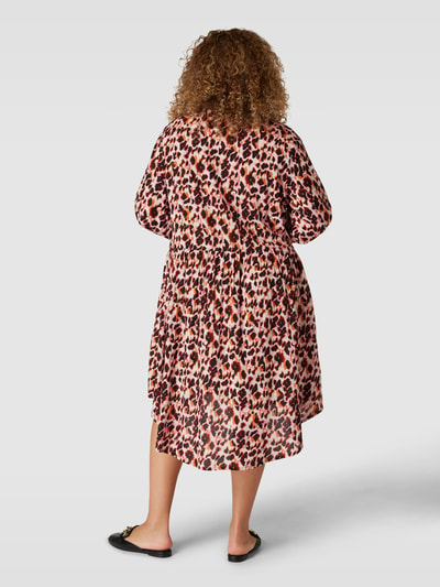 ONLY CARMAKOMA PLUS SIZE midi-jurk met all-over motief, model 'SUNVA' Zand - 5