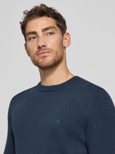 Marc O'Polo Sweter z dzianiny o kroju regular fit z mieszanki bawełny i żywej wełny Szaroniebieski 3