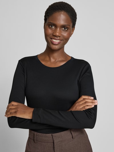 Marc Cain Longsleeve mit geripptem Rundhalsausschnitt Black 3