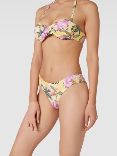 Banana Moon Bikinislip met bloemenmotief, model 'TUPA' Lichtgeel - 1