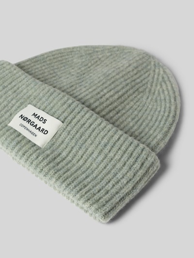 MADS NØRGAARD Muts van scheerwolmix met labelpatch, model 'Tosca Anju' Lichtgroen - 2