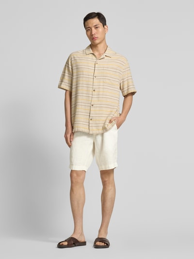 Mazine Regular Fit Leinenshorts mit Eingrifftaschen Weiss 1