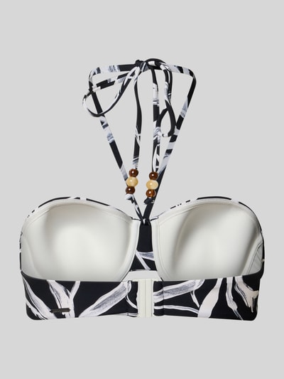 Produktfoto, Bikini-Oberteil mit floral Muster von Marc O'Polo, Mehrfarbig, Neckholder, Bügel, Vorgeformt, Gefüttert, Muster: Floral, Perlen, Label-Applikation, Klickverschluss, Materialverarbeitung: Stretch