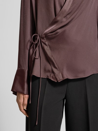 Mango Hemdbluse mit Schnürverschluss Mittelbraun 3