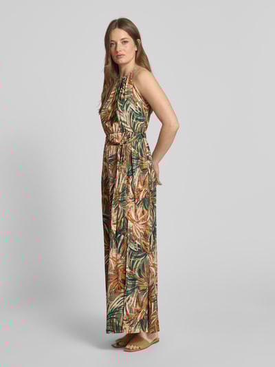 Apricot Maxikleid mit Bindegürtel Oliv 1