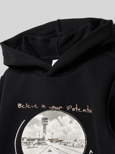 s.Oliver RED LABEL Regular fit hoodie van katoenmix  Zwart - 2