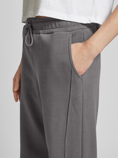 Noisy May Wide leg sweatpants met tunnelkoord, model 'ALDEN' Grafiet - 3