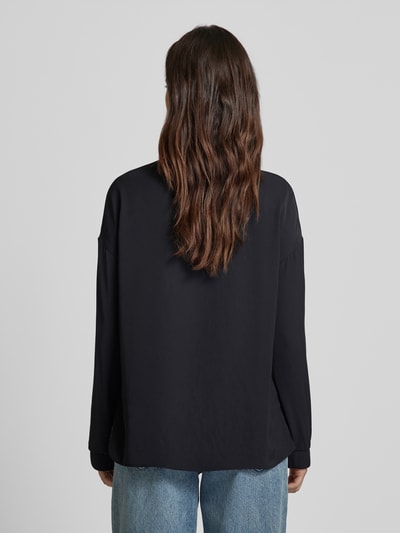 Marc Cain Relaxed fit blouse met opstaande kraag Zwart - 5