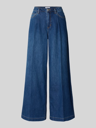 Produktfoto, Wide Leg Jeans mit Eingrifftaschen von comma, niebieski dżins, bawełna ze stretchem, szerokie nogawki, kantka, Szerokość w rozmiarze 36/32: 37 cm, długość nogawki 81 cm