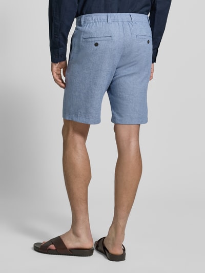 Selected Homme Slim Fit Bermudas aus Baumwoll-Leinen-Mix Modell 'BRODY' Blau Melange 5