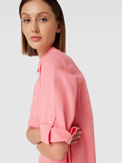 Milano Italy Leinenkleid mit Knopfleiste Rosa 3