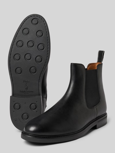 Polo Ralph Lauren Chelsea boots van leer met elastische inzetten, model 'ASHER' Zwart - 4