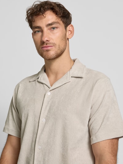 Lindbergh Relaxed fit vrijetijdsoverhemd met reverskraag Offwhite - 3