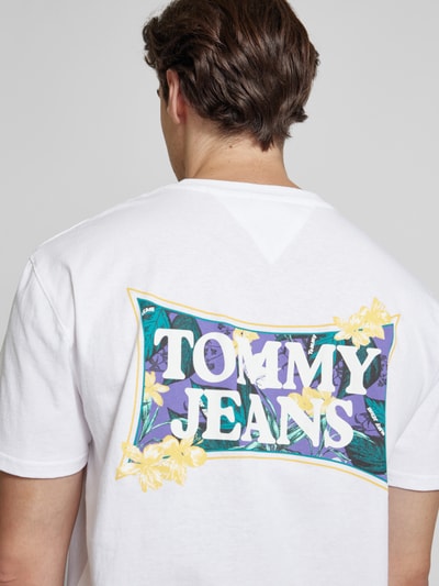 Tommy Jeans T-Shirt mit Label-Print Weiss 3