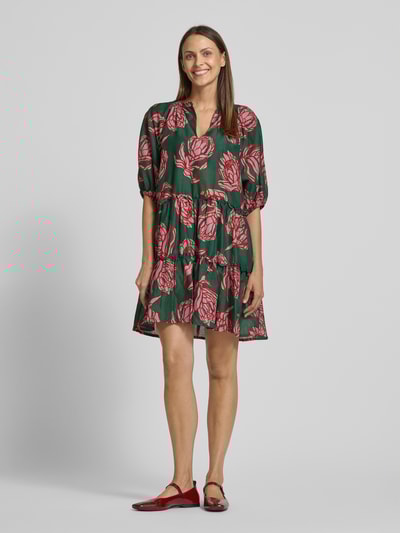 Barts Mini-jurk met ruches, model 'ADELIU' Donkergroen - 1