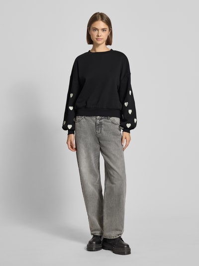 Only Relaxed Fit Sweatshirt aus Baumwoll-Mix Modell 'MACY' Black 1