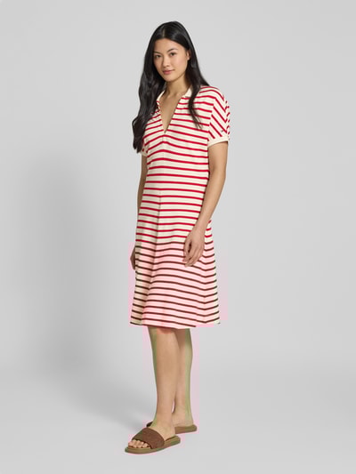 Tommy Hilfiger Getailleerde mini-jurk in polostijl van lyocellmix Rood - 1