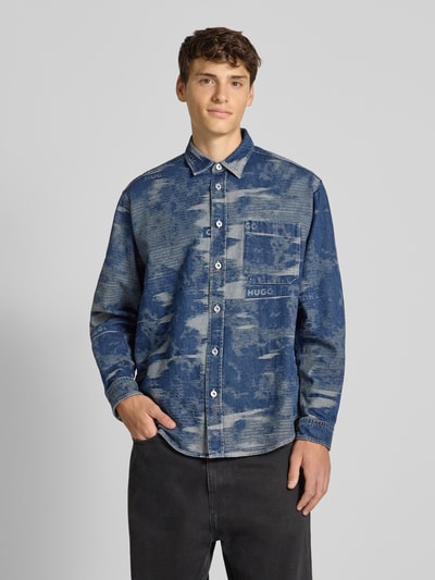 Hugo Blue Oversized Jeanshemd aus reiner Baumwolle Modell 'EBALTO' Dunkelblau 4